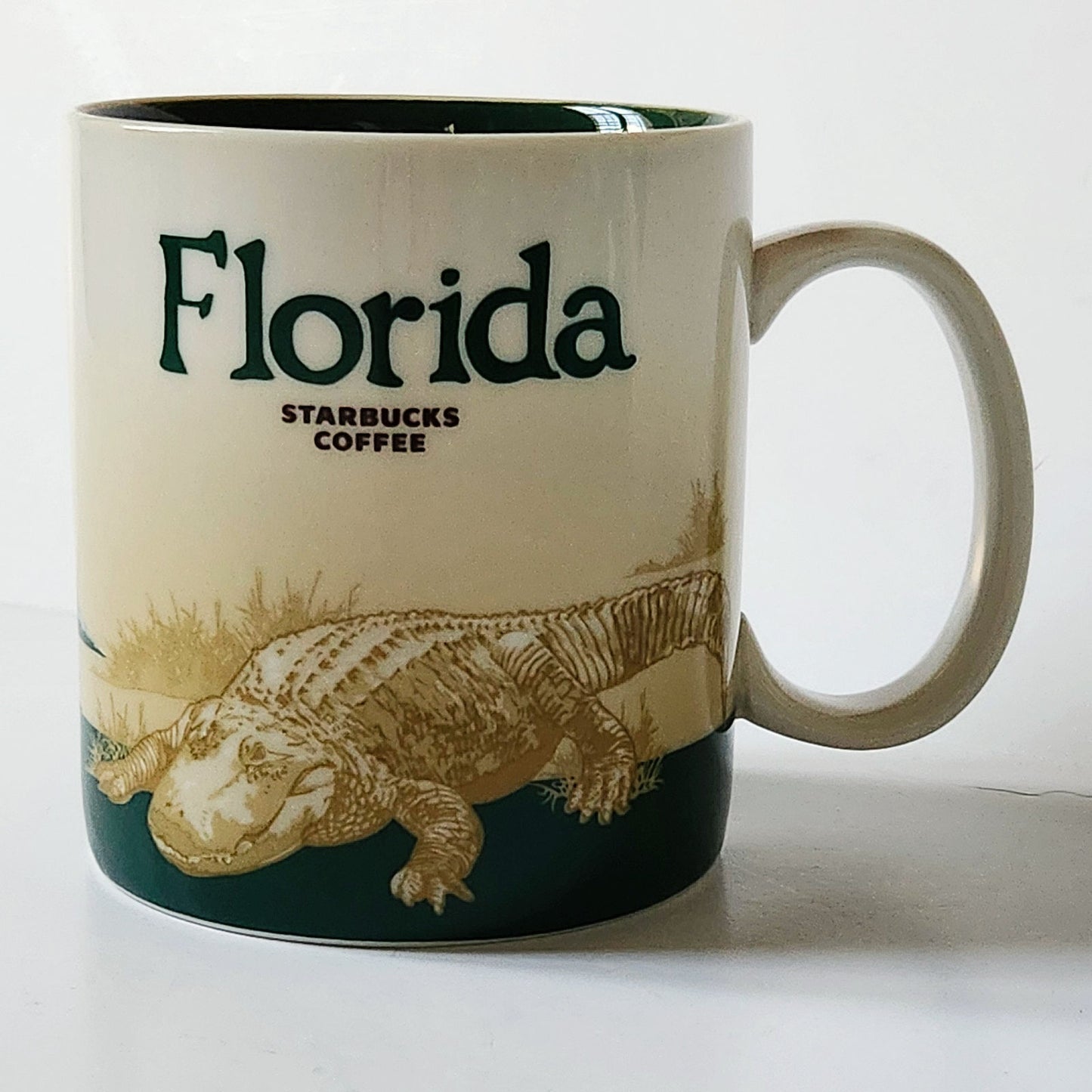 RARE Starbucks Florida Mug – 16 oz – Alligator & Heron Everglades Landscape – Collectible State Series