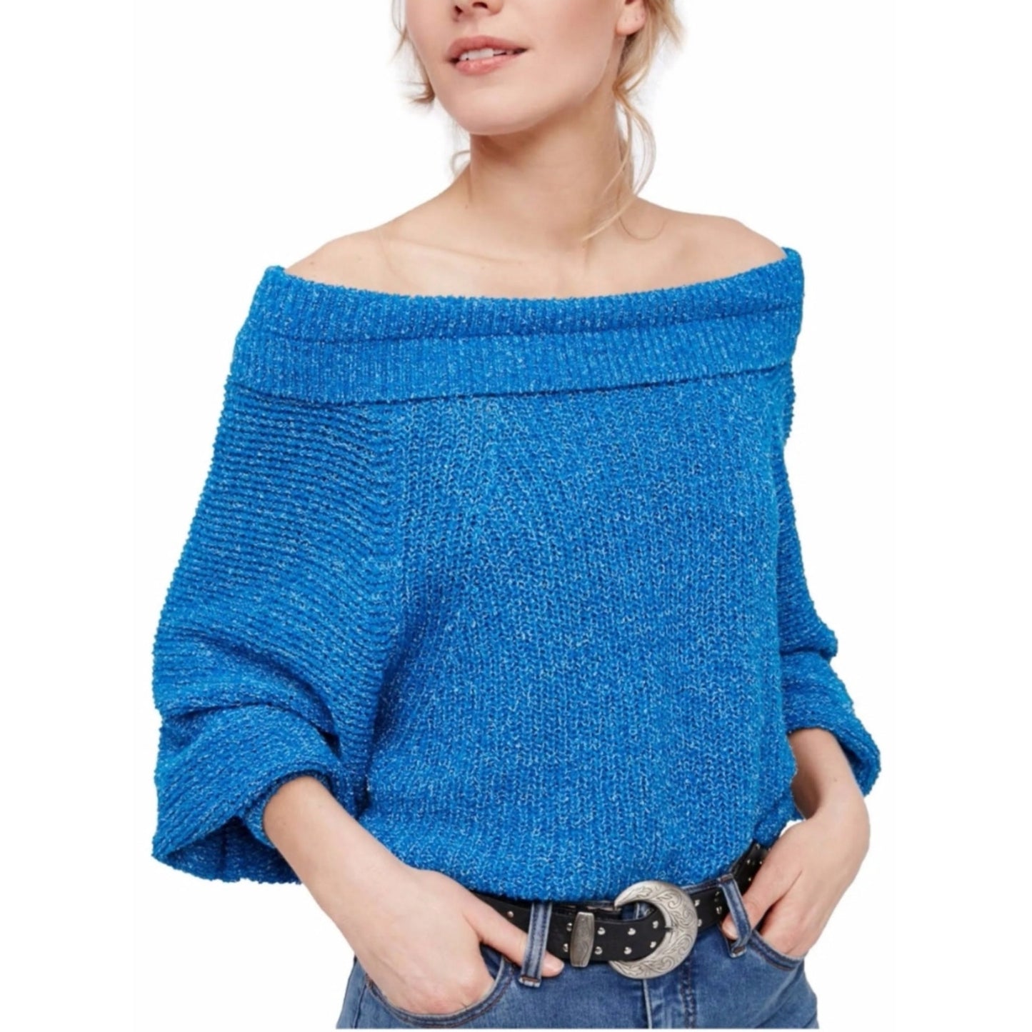 Edessa Pullover Knit Sweater Deep Sea Combo Blue | Women's M