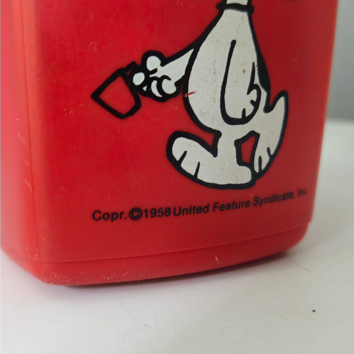 Vintage Snoopy King-Seeley Thermos | Red Plastic 8 oz | Mid Century 1950s Peanuts
