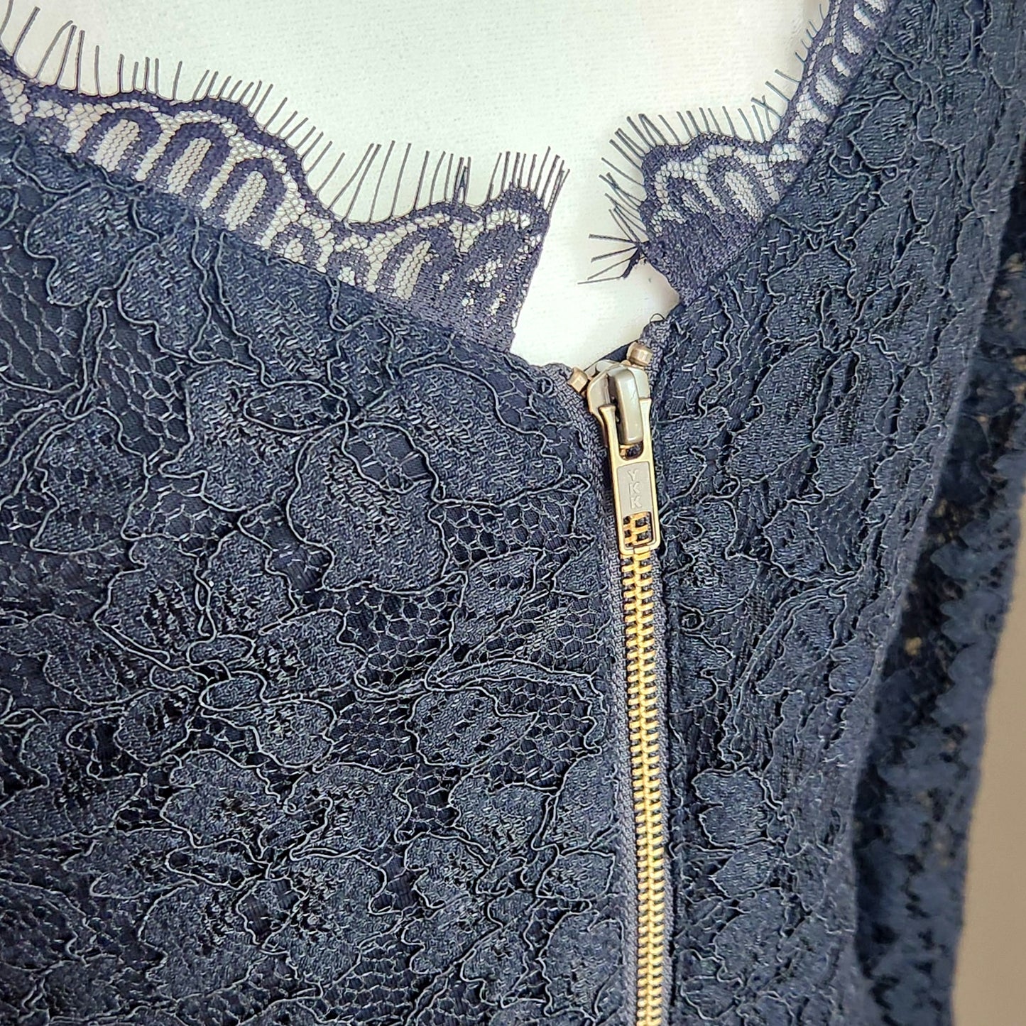 Zarita Black Lace 3/4 Sleeve Dress | Women's 6 | Made in USA