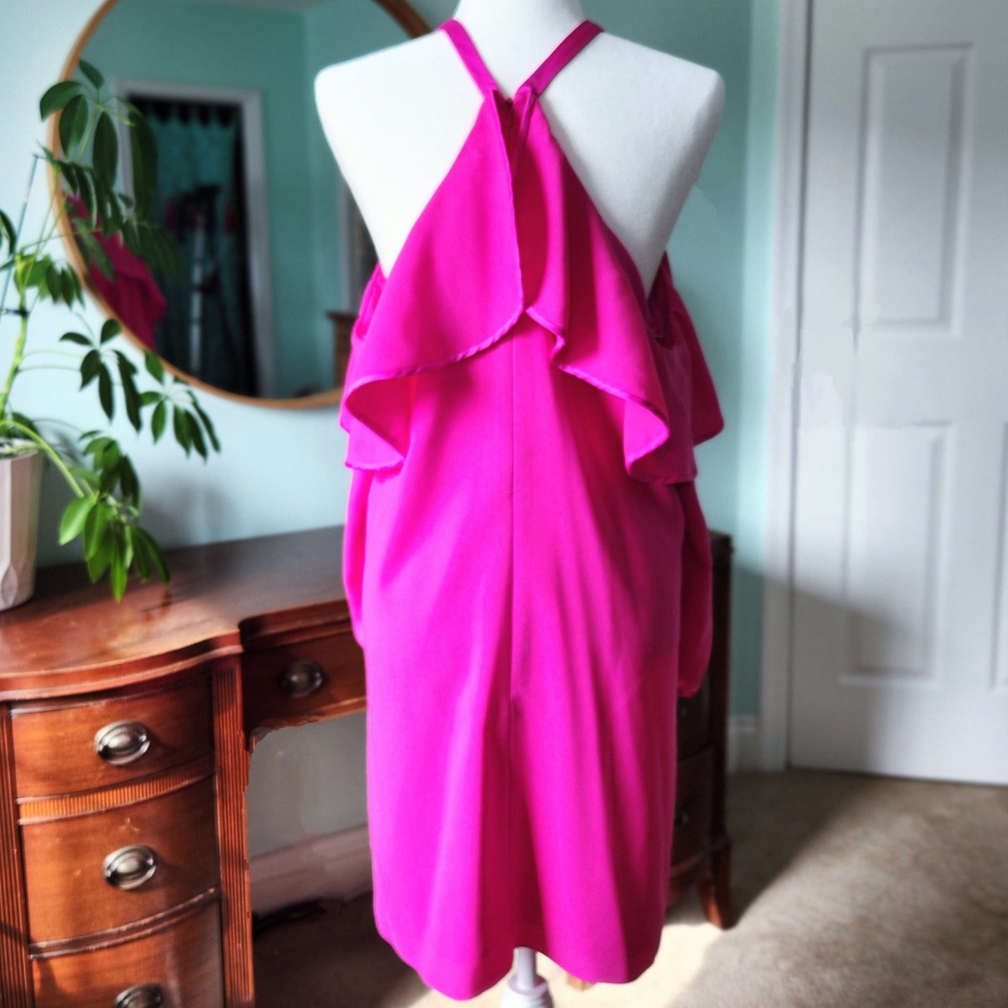 Lilly Pulitzer Berry Sangria Pink Abrielle Dress Cold Shoulder Long Sleeve Women's Size 10