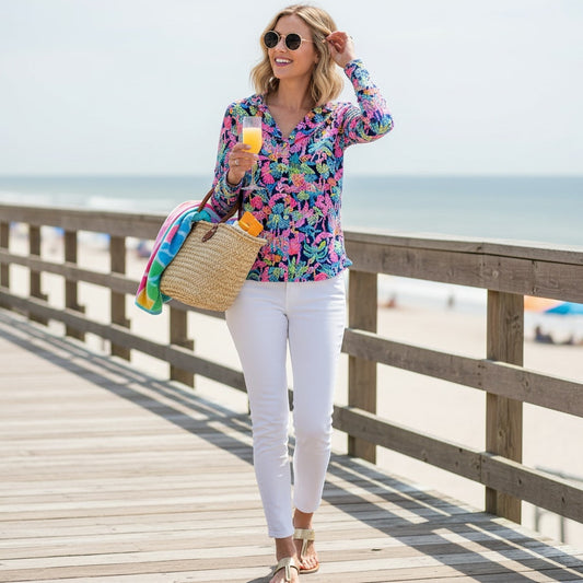 Lilly Pulitzer “Seen & Herd” Cozy Cloud Jersey Top | Oyster Bay Navy | Women's XS