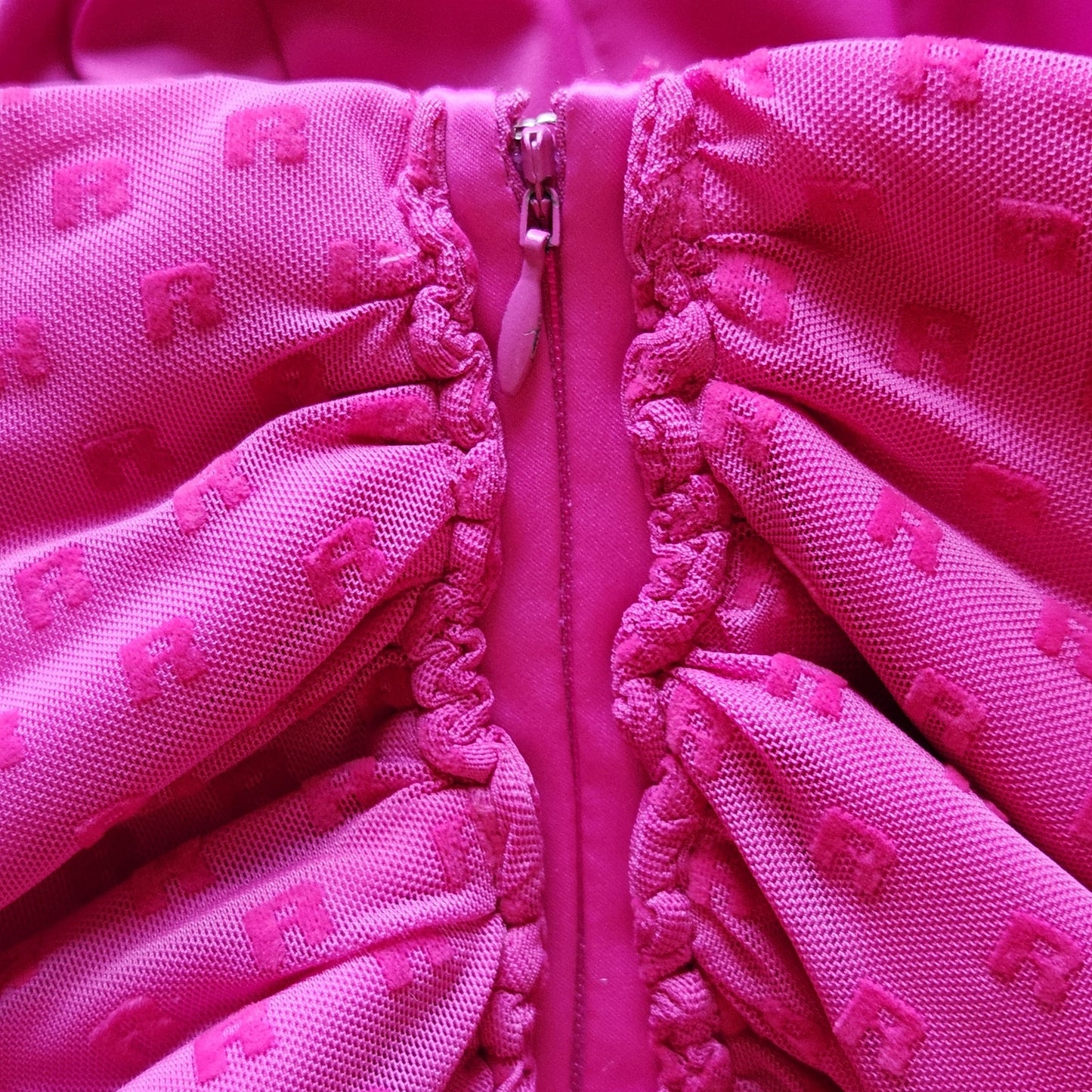 💖 ROTATE Birger Christensen Women's Natalie Fuchsia Pink Bow Mini Dress Size 8