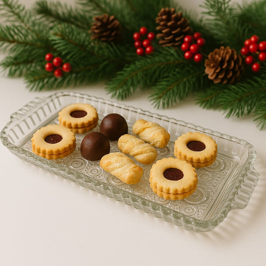 1950s Colonial Lady Serva-Snack Glass Tray