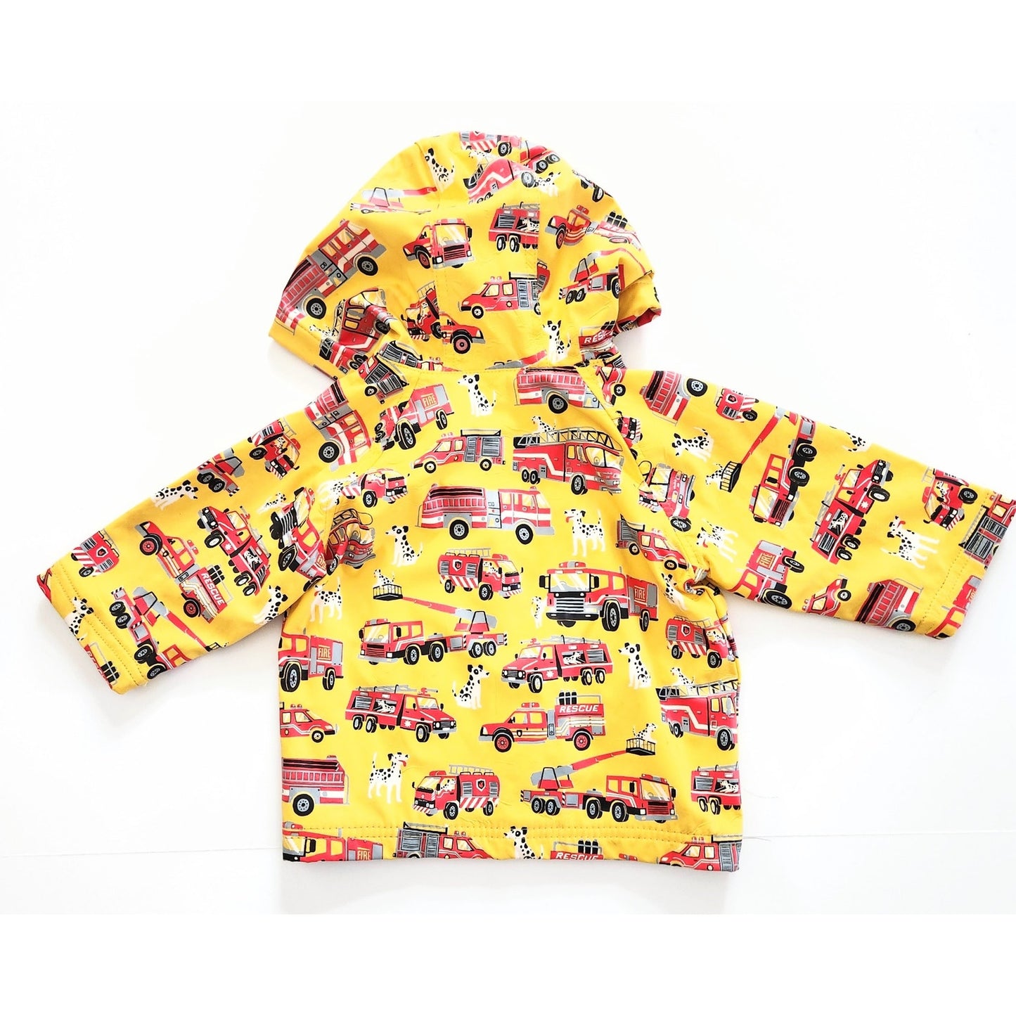 Hatley Terry Cloth Lined Fire Engine Raincoat PVC-free | Baby Size 9–12 months