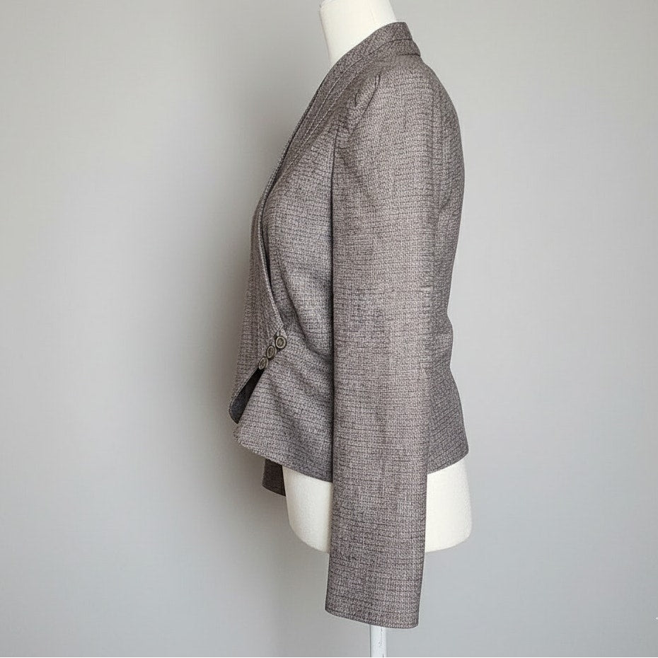 Vintage 1980s Peabody House Wool-Blend Blazer | Shawl Collar Wrap | Women's Size 7/8 S/M