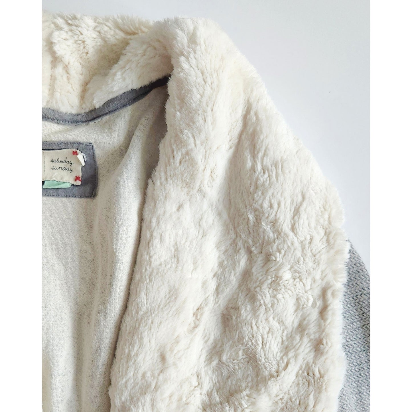 Anthropologie Saturday Sunday Ambrose Knit Open Sherpa Collar Cardigan Sz XS