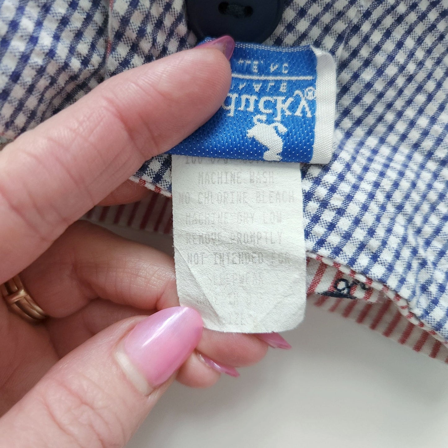 Vintage Just Ducky Reversible Baby Boy Romper Nautical Seersucker | Size 24 Months