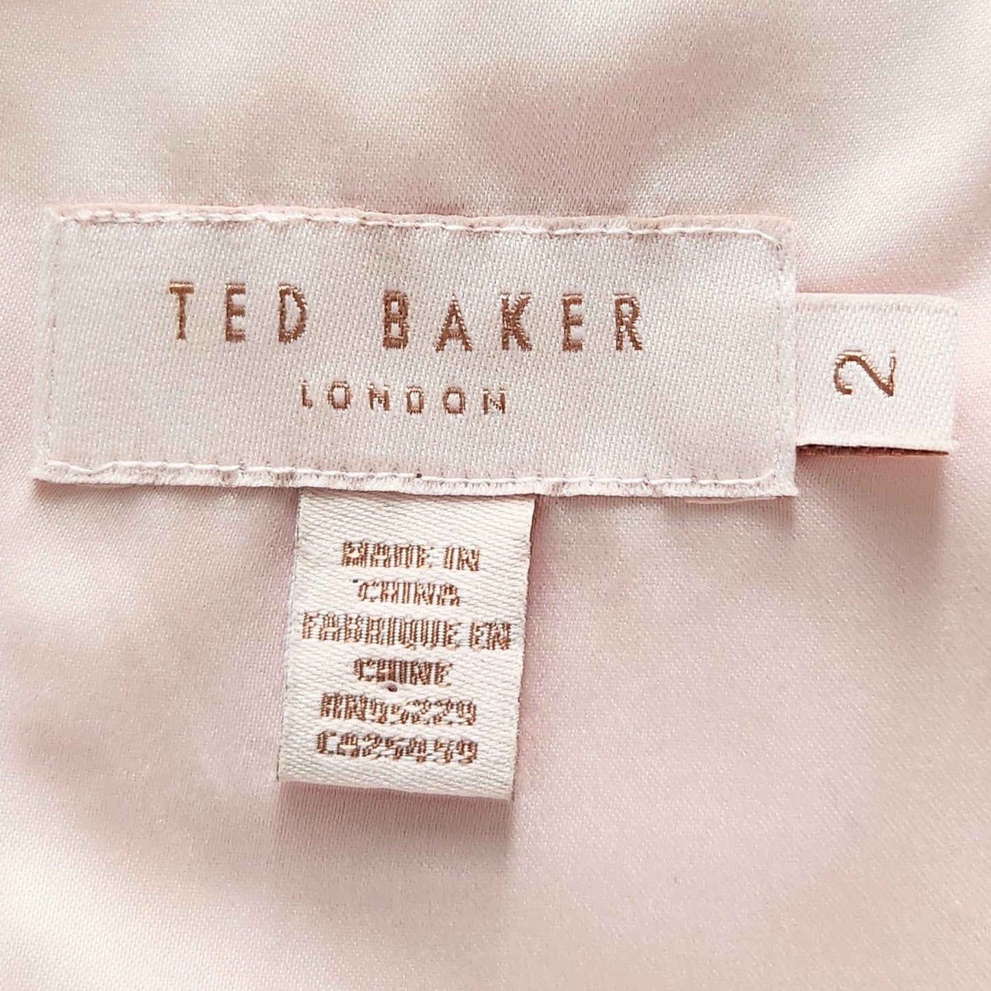 Ted Baker Emalise Pink Sleeveless V-Neck Embroidered Skater Dress Size 2 Women’s Fit & Flare