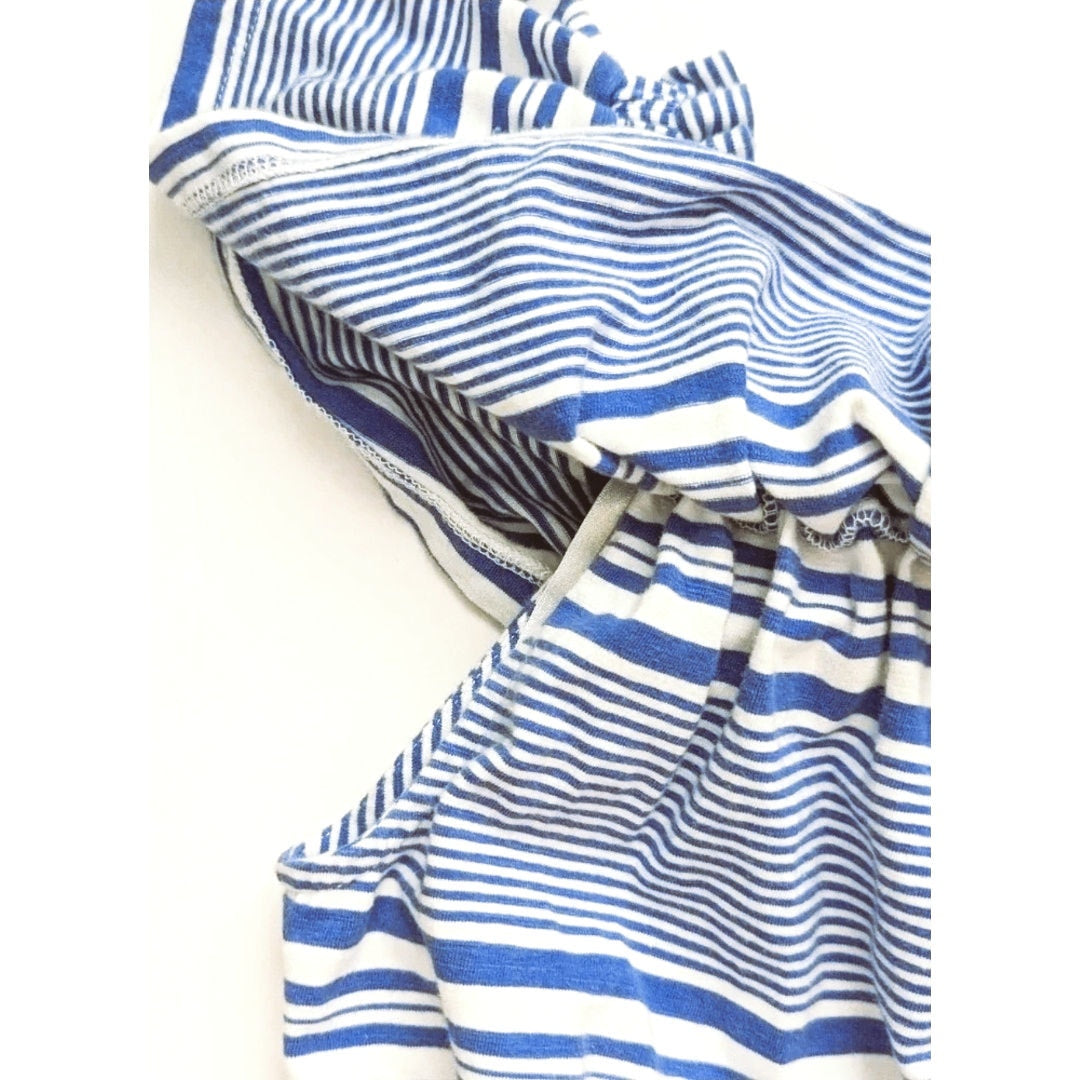 Vineyard Vines Blue White Striped Off Shoulder Ruffle Dress Women's Size XS