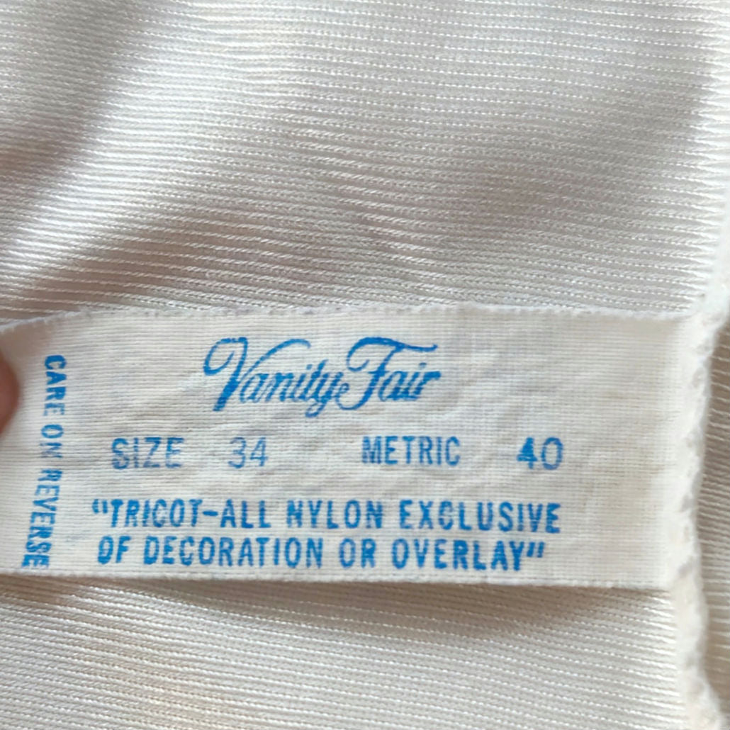 Vintage Vanity Fair Lace-Trim Nylon Camisole (USA Made)