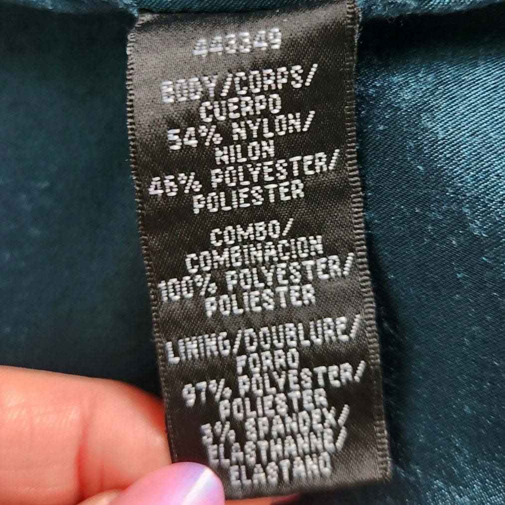 ML Monique Lhuillier Women's Lace Me in Teal Short Sleeved Cocktail Dress Size 8