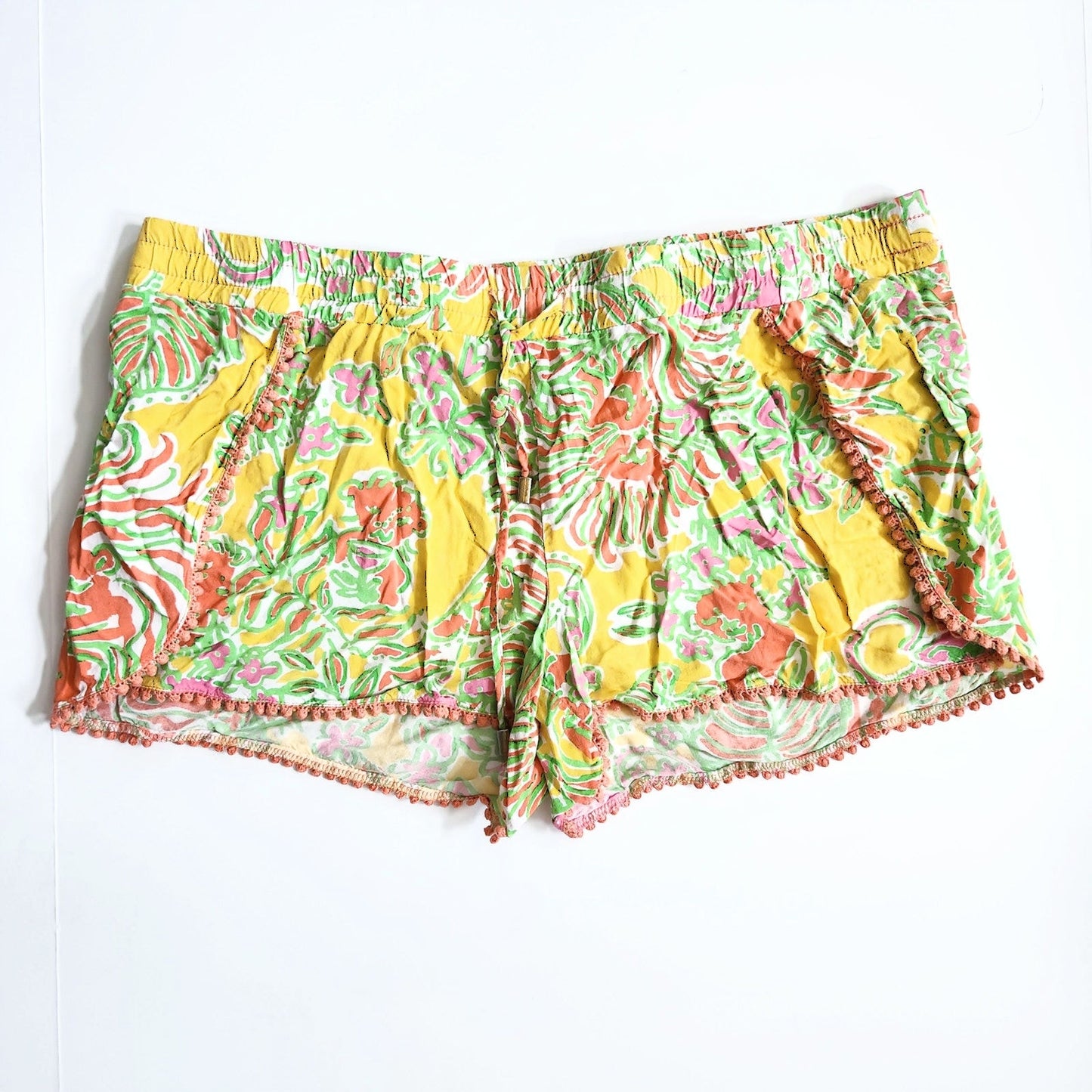 Lilly Pulitzer x Target Happy Place Drawstring Orange & Yellow Shorts Size XL