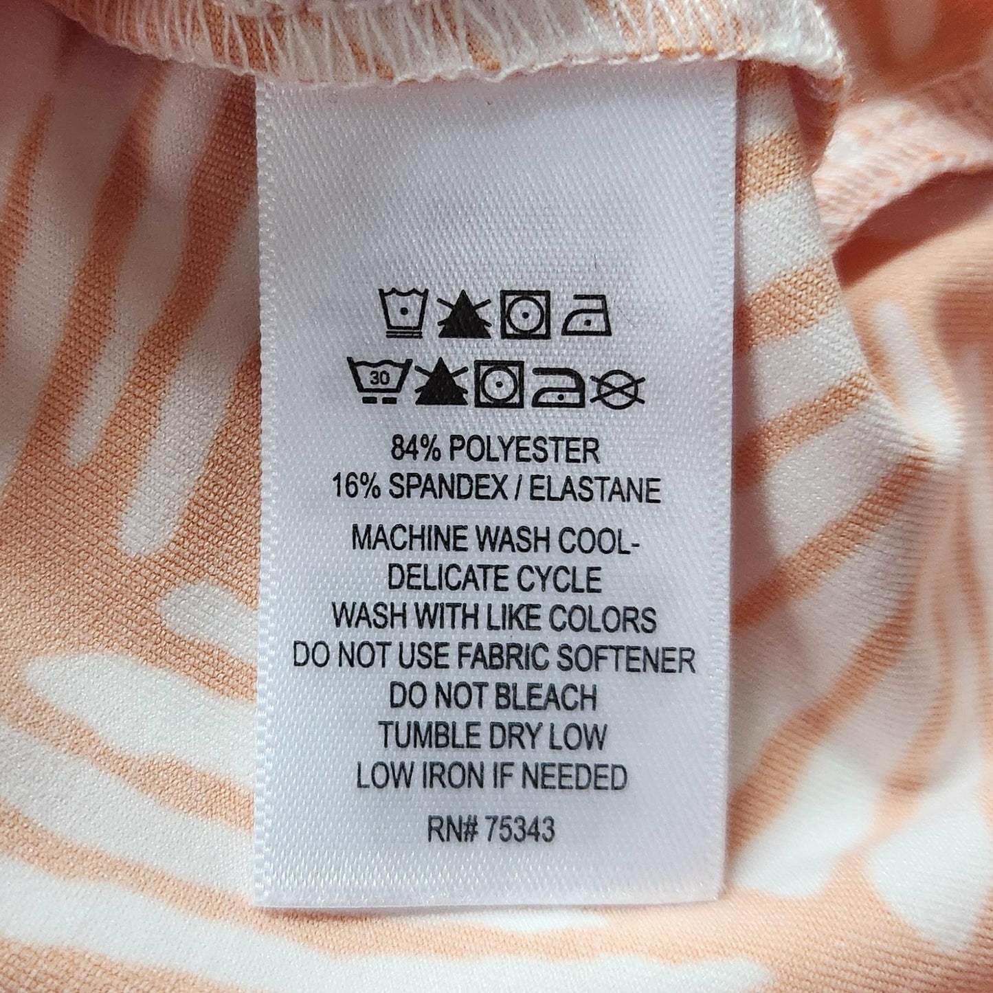 Tommy Bahama Golf Polo | Sleeveless Orange & White Print Collared Top | Women’s Size M Activewear