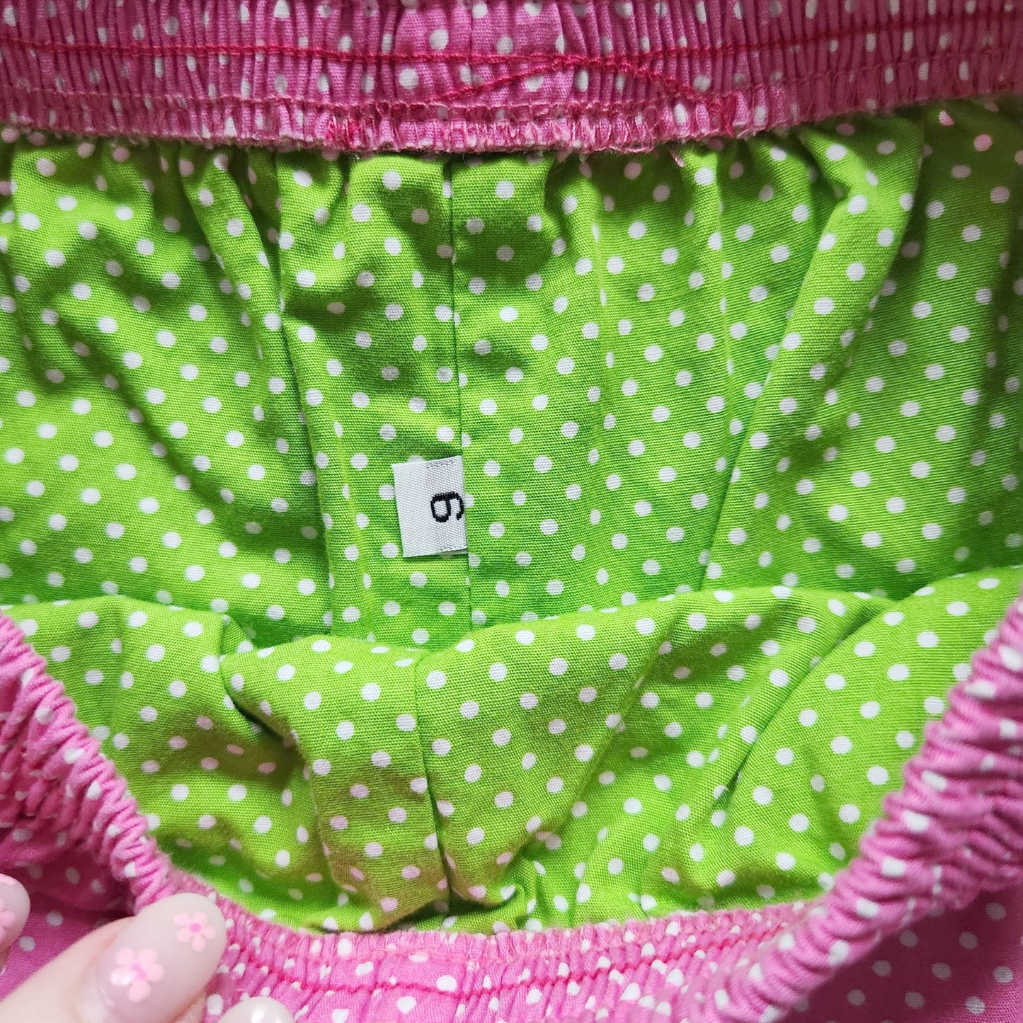 Beaux et Belles Girls 2-Piece Outfit Set | Size 6 | Boutique Smocked Top & Pedal Pushers | Pink Polka Dot with Flip Flop Embroidery