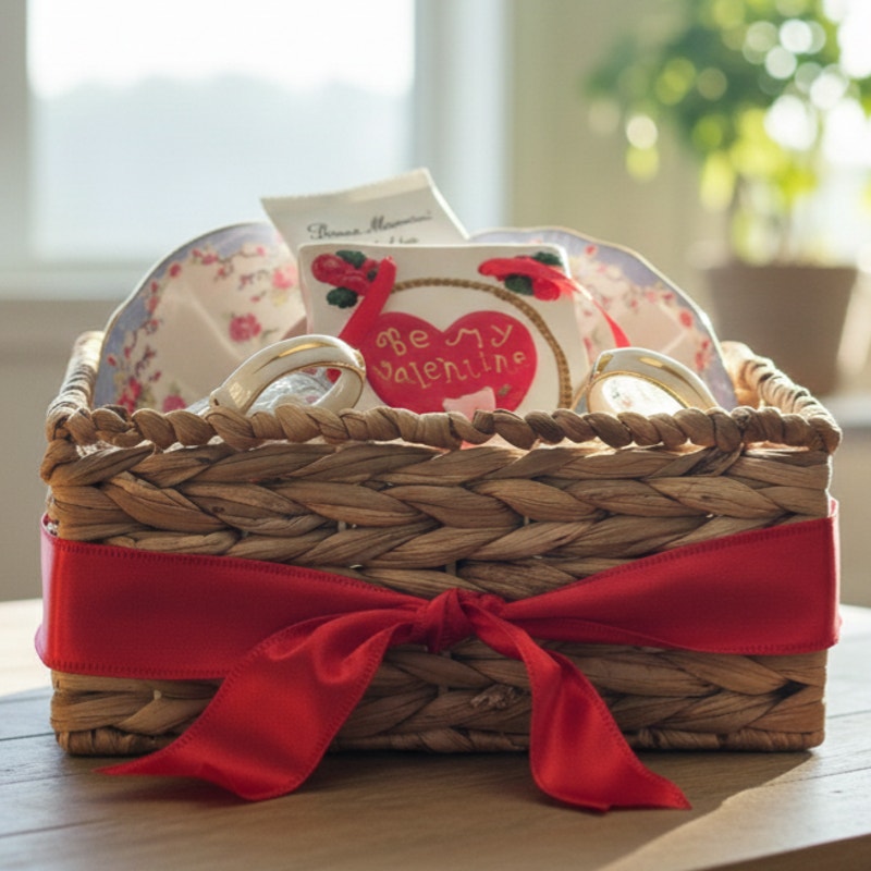 Vintage and Vintage-Inspired Valentine's Day Tea Gift Basket