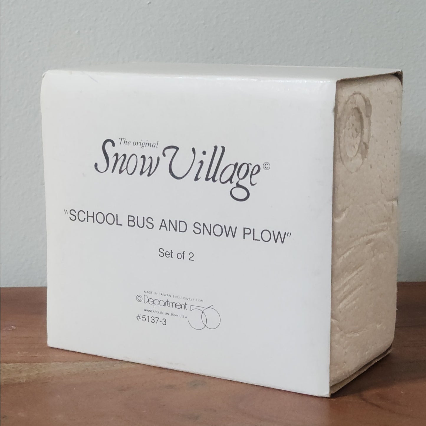 Vintage Department 56 Classic Sedan & Snow Plow — 1990s Snow Village Ceramic Vehicle Set