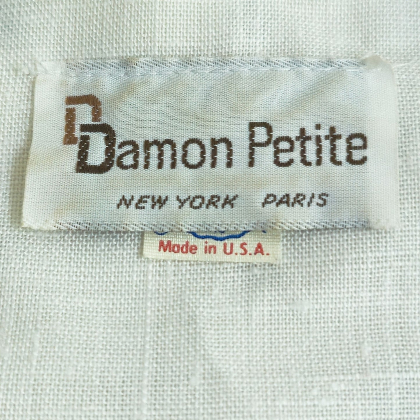 Vintage 1990s Damon Petite Navy and White Polka Dot Dress | Women's 10 | Union Made USA