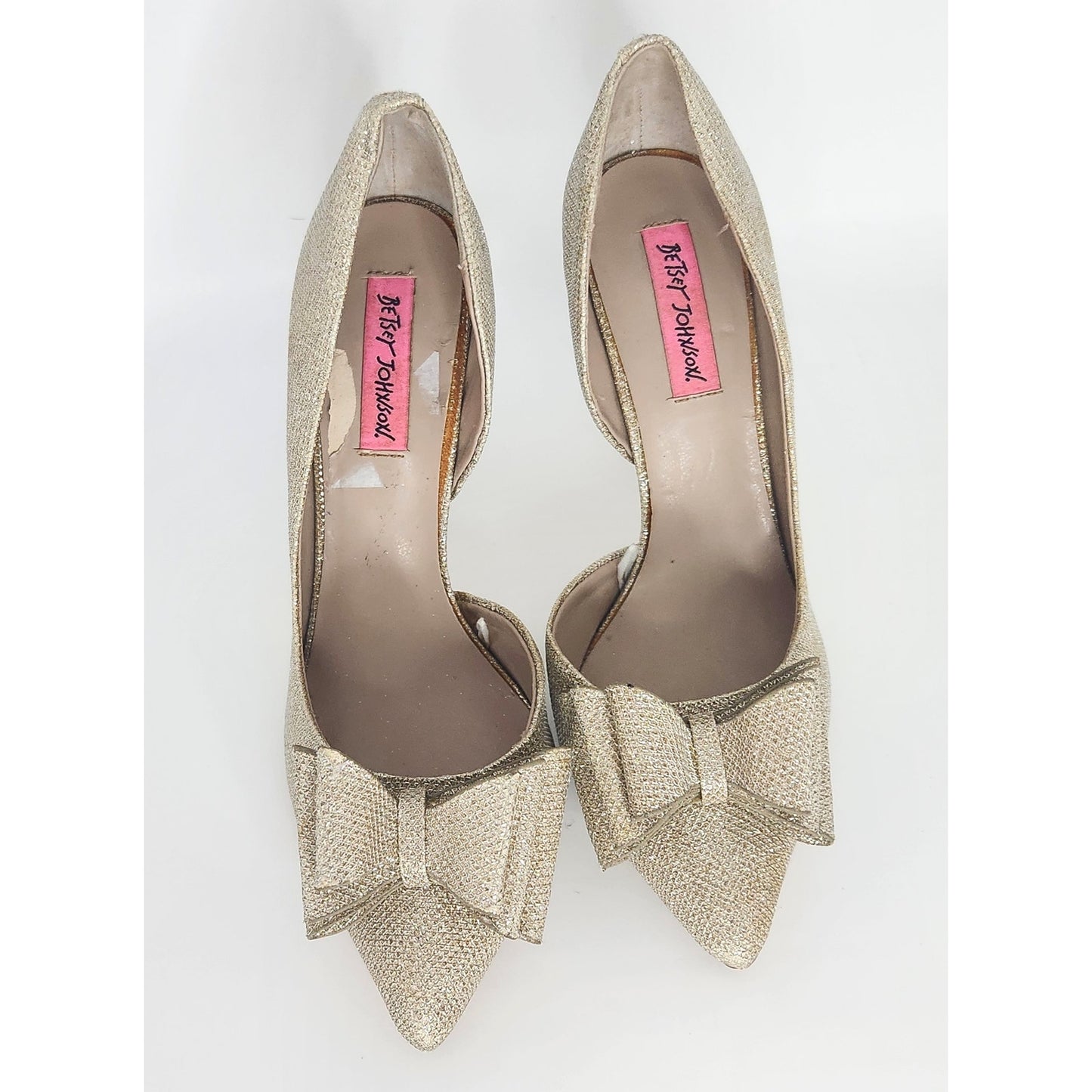 Betsey Johnson Women's Gold Glitter Prince d'Orsay Evening Pumps Size 8.5