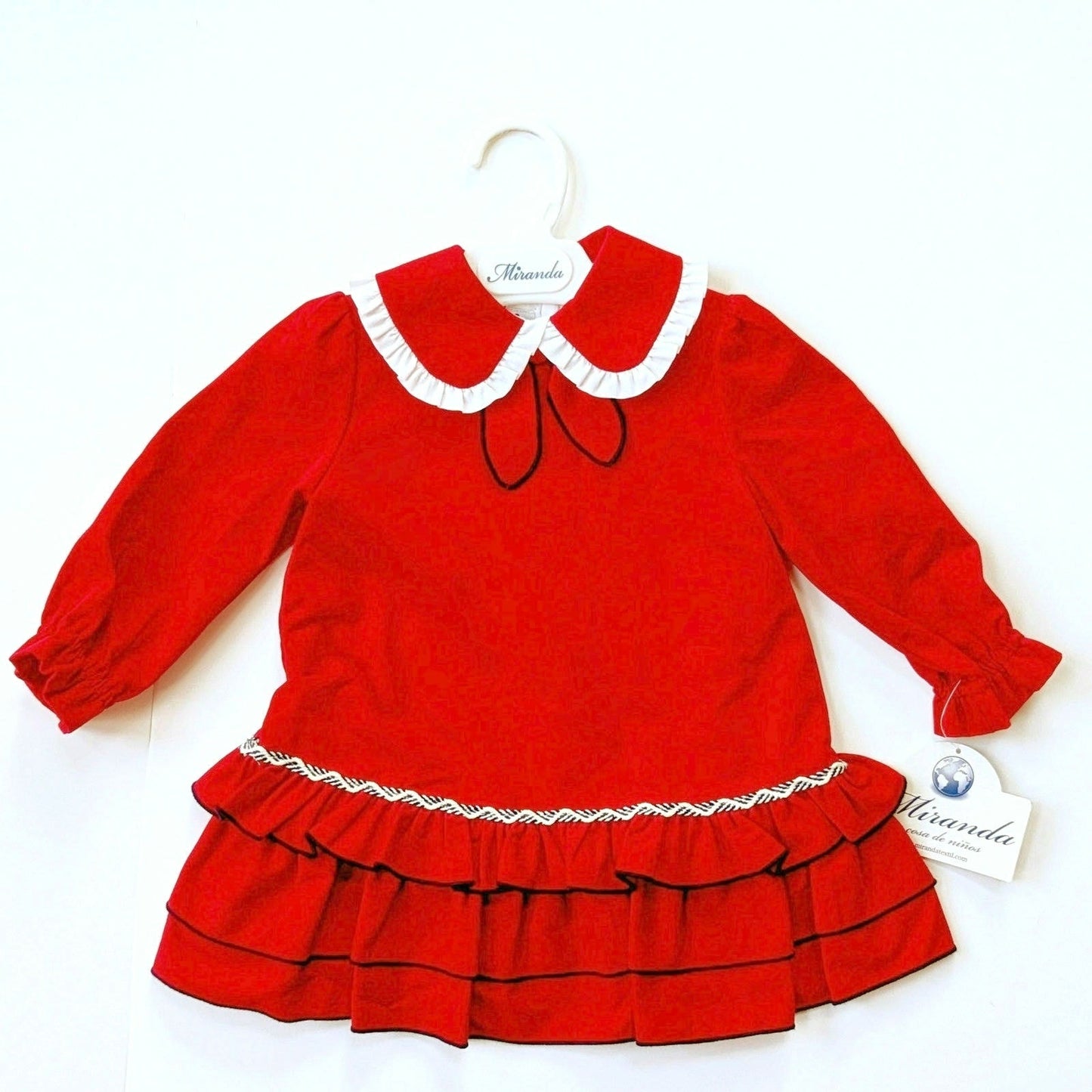Miranda Baby Girl Red Ruffle Dress | Holiday Christmas Outfit | Size 24M NWT