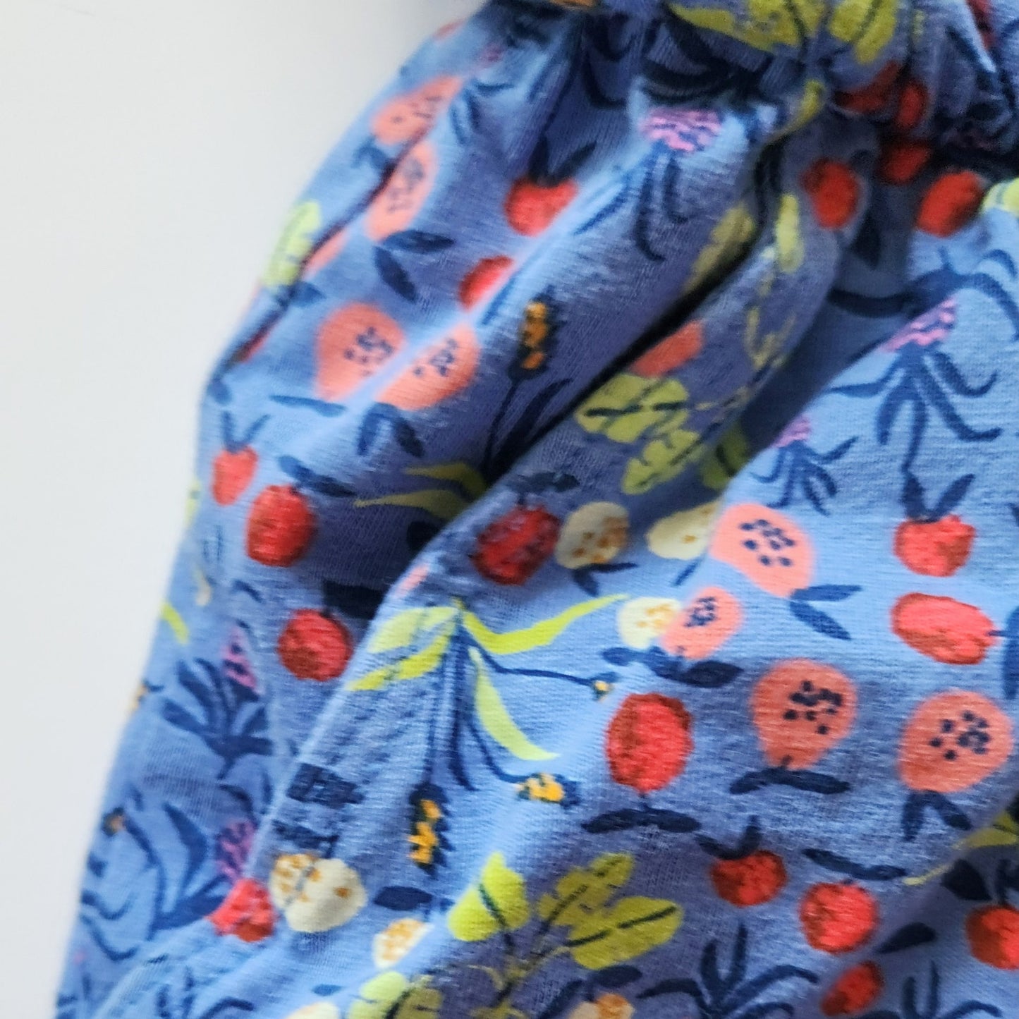 Tea Collection Girls Blue Cotton Floral Ruffle Strap Romper Jumper | Size 5