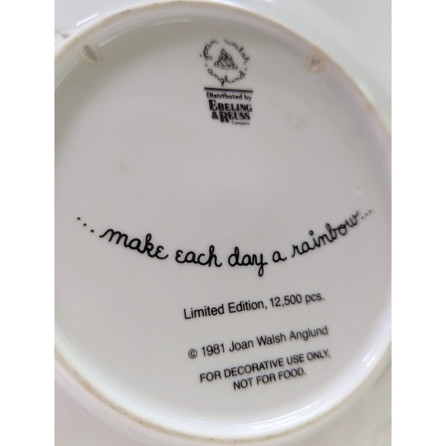 1981 Joan Walsh Anglund “Make Each Day A Rainbow” Collectible Plate