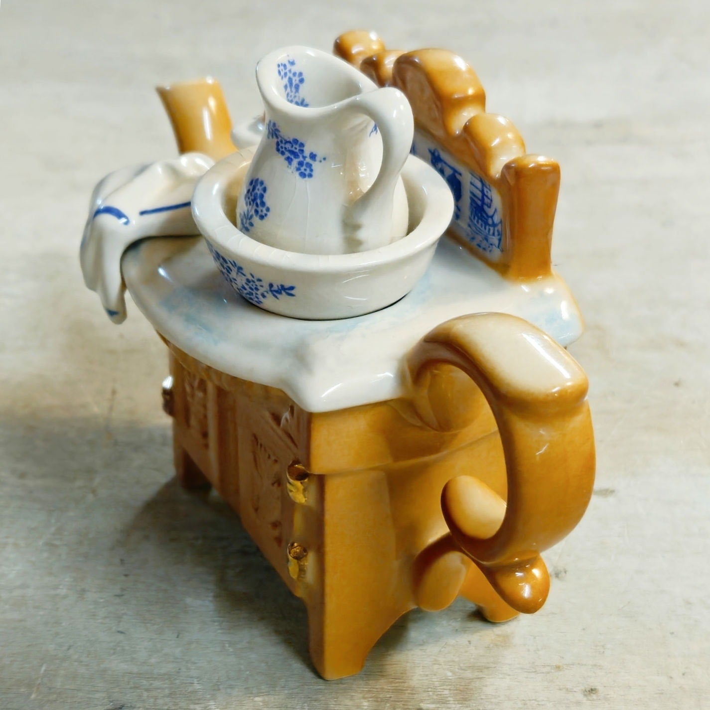 1990s Paul Cardew Designs Mini Victorian Washstand Teapot