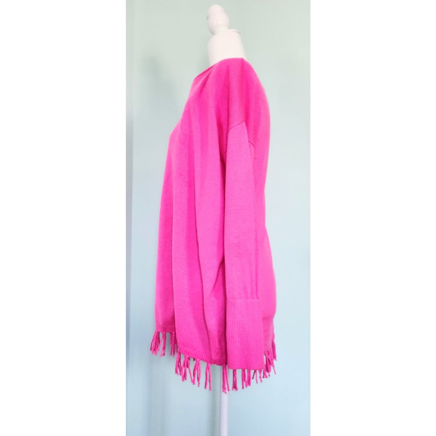 Lilly Pulitzer Emberly Sweater | Mandevilla Pink Fringe Tassel Pullover Women's Medium