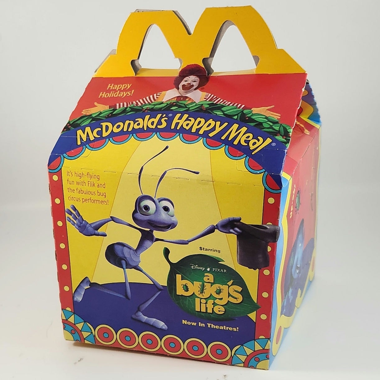 1998 McDonald’s Happy Meal Box – Disney Pixar A Bug’s Life Circus Theme