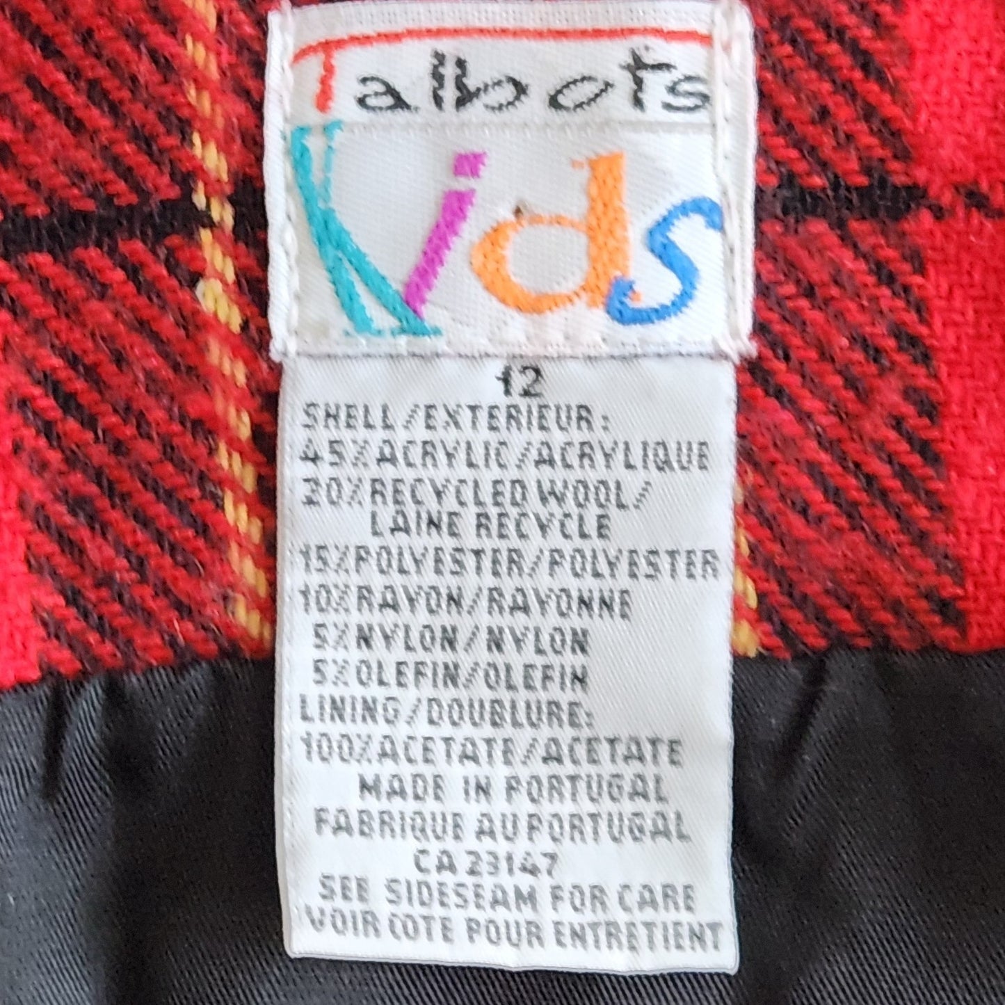 Vintage Talbots Kids Red Plaid Wool Jumper Dress Size 12 | 1990s Girls Wool Blend Shift Dress with Adjustable Straps | Preppy Holiday Outfit