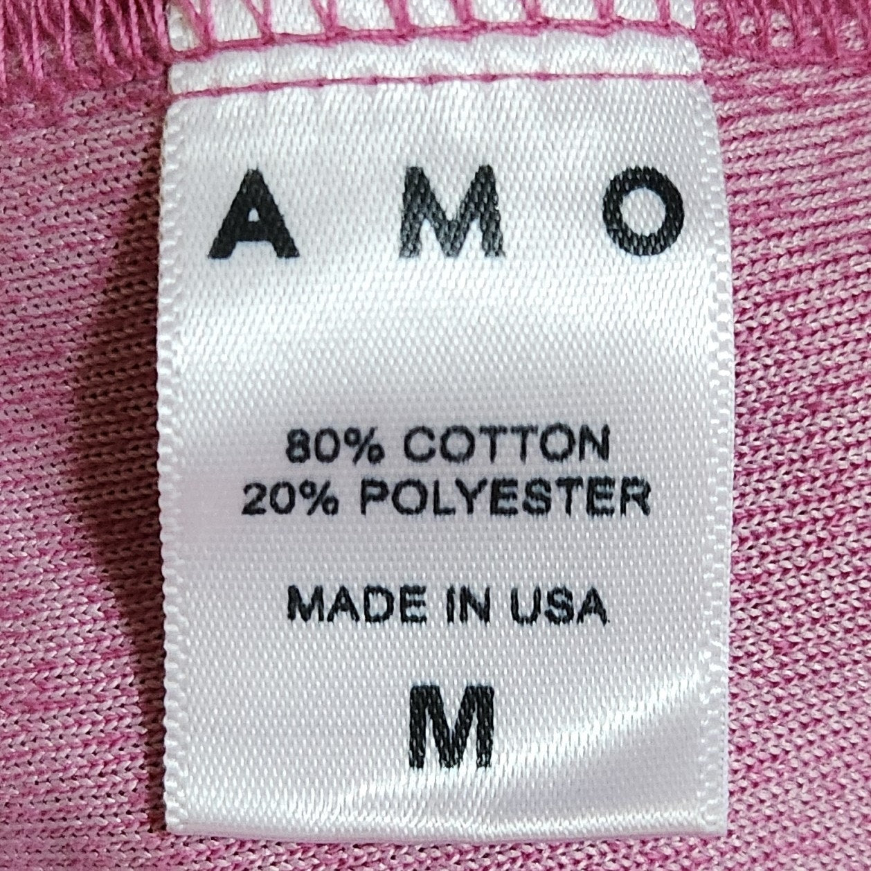 AMO for Anthropologie Pink Velour V-Neck Pullover Sweatshirt Women’s Size M