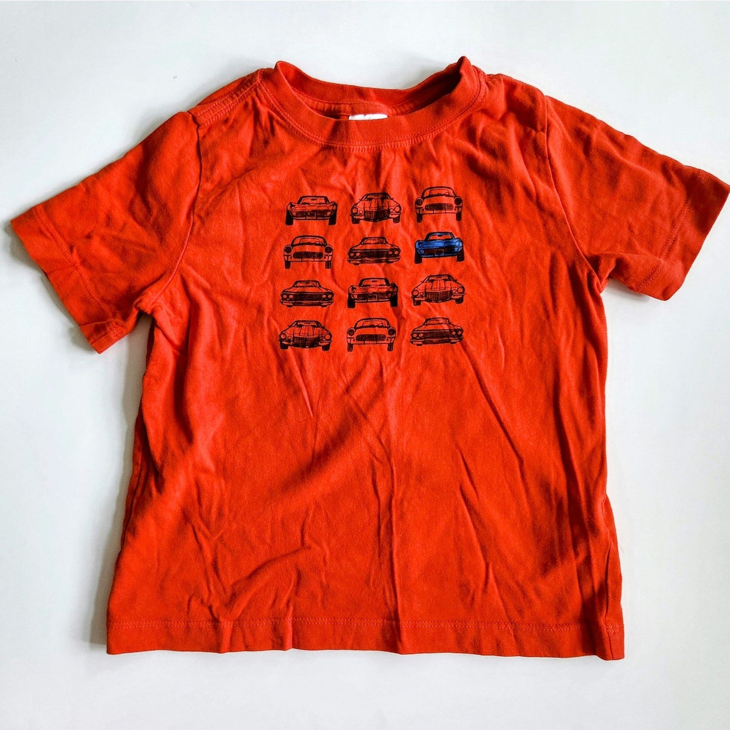 Hanna Andersson Kids Summer Transportation Tee Tangy Red Cars T-shirt Size 5 | 110 cm