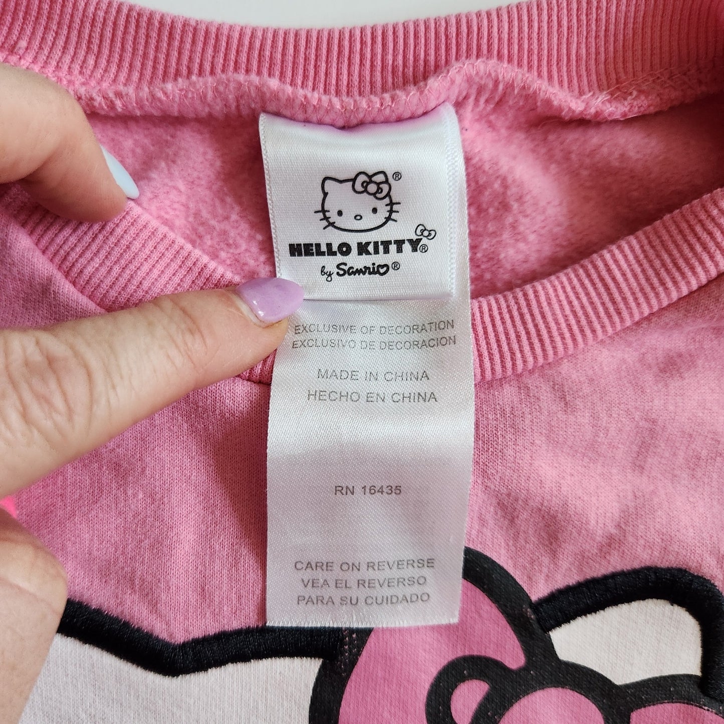Hello Kitty by Sanrio Girls Pink Strawberry Sweatshirt Size 5