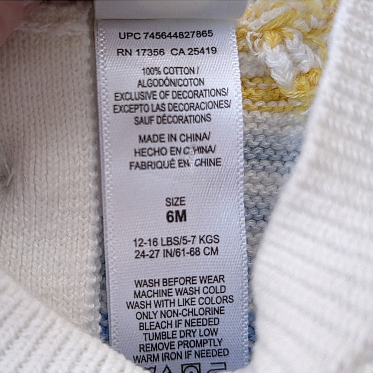 Little Me Unisex Baby Sweater Knit Bodysuit – Rainbow Striped – Size 6 Months