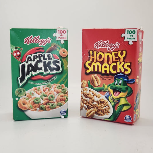 Apple Jacks & Honey Smacks Cereal Box 100-Piece Puzzles –  | Set of 2 | Spin Master