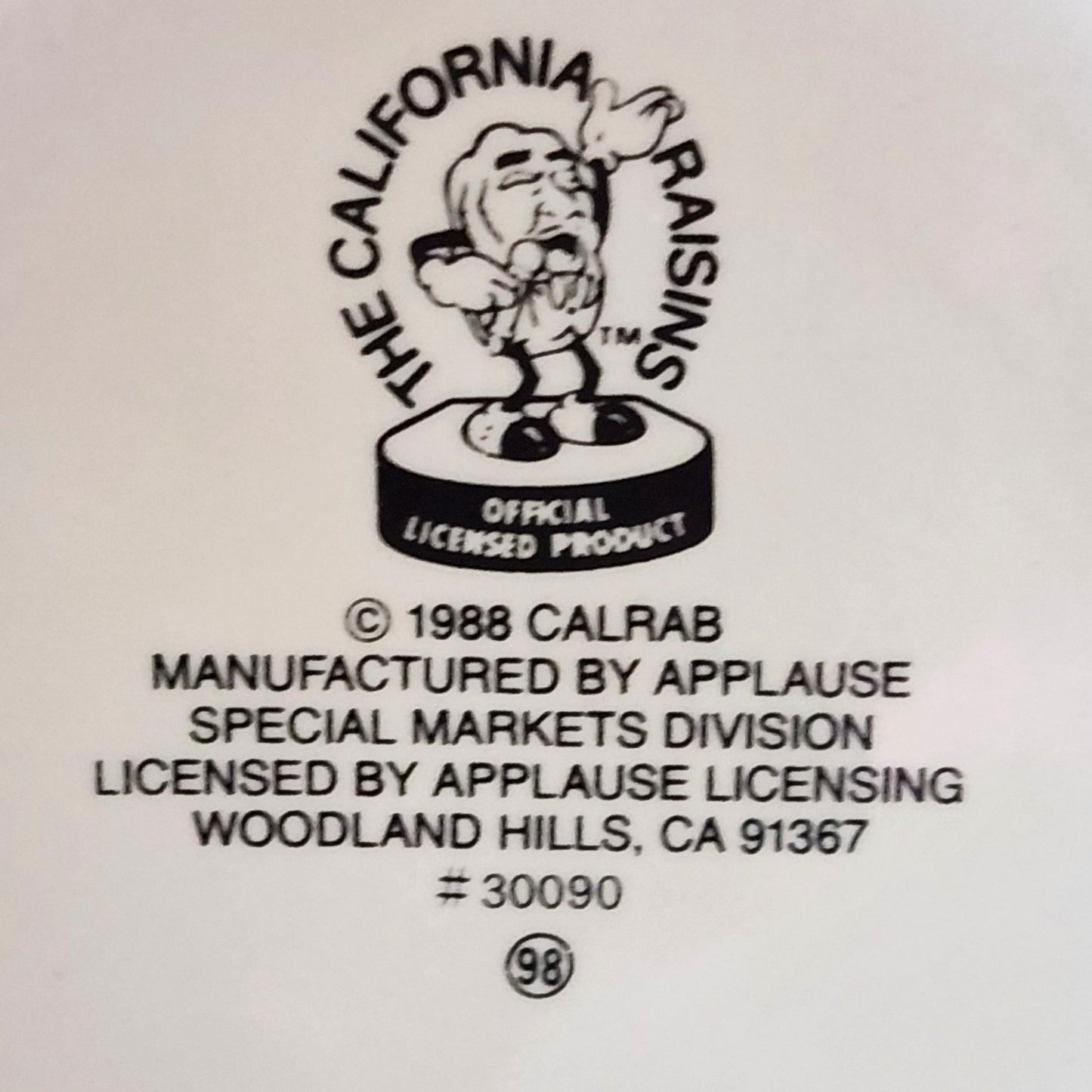 Applause The California Raisins Vintage 1988 Winter Snow Sledding Coffee Mug