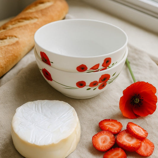 Luminarc Diwali Hypnosis Red Poppy Small Bowls – Set of 2, 4.7" Glass Salad Bowls | Home