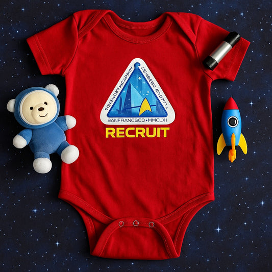 Rabbit Skins Baby Bodysuit | NASA Starfleet Academy Graphic | Red | Size 24 M