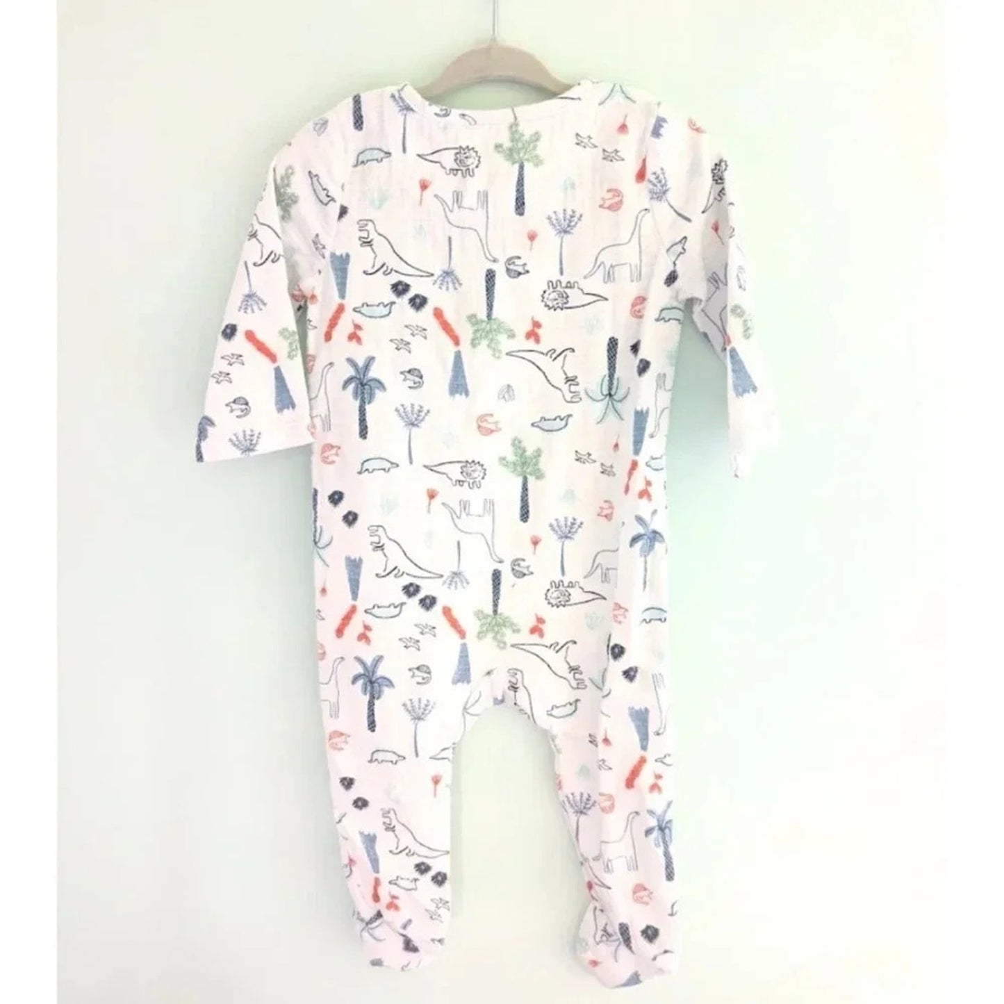 Dinotime Infant Long Sleeve Muslin Footie Zippy | Size 6-9 Months