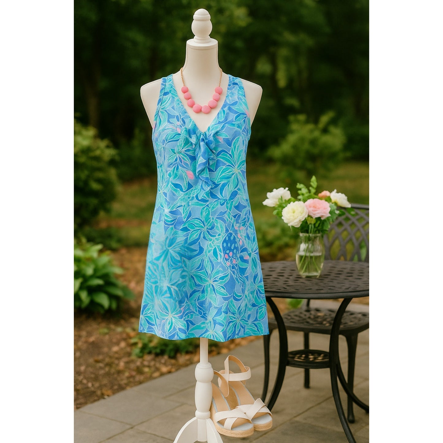 🌊 Lilly Pulitzer Shay Dress – Celestial Stars in Bennet Blue | Women's Size Medium