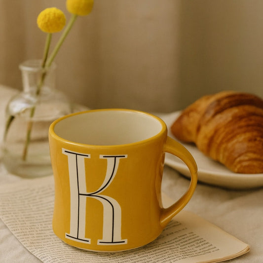 Anthropologie Colorway Mia Hand-Painted Monogram Mug – Choose Your Letter “K” or “M”