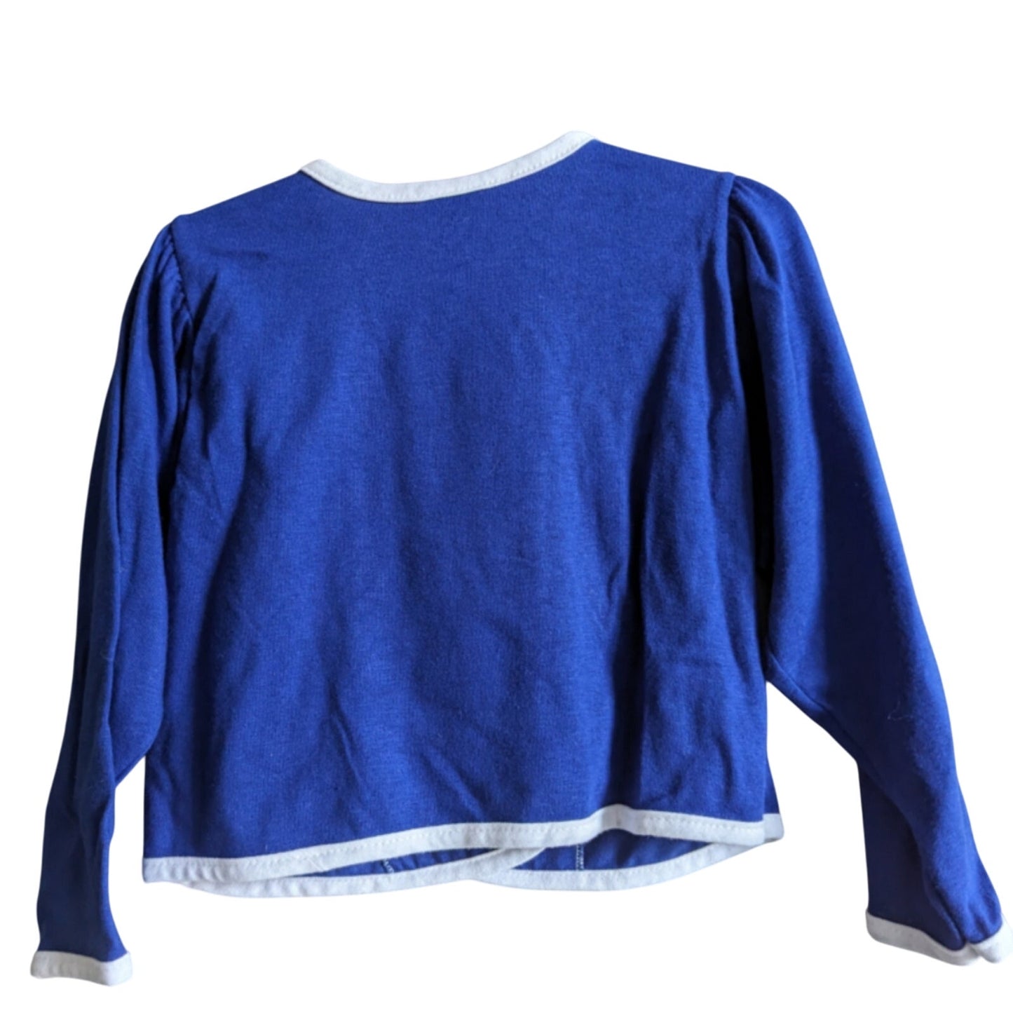 Vintage Carter's Toddler Girls Blue Rose Bouquet Cardigan – White Trim Buttons – Size 3T – 1980s Classic - Made in USA