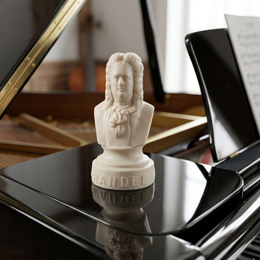 Vintage Halbe Handel Plastic Bust | 4.5" Composer Figurine | Piano Gift Decor