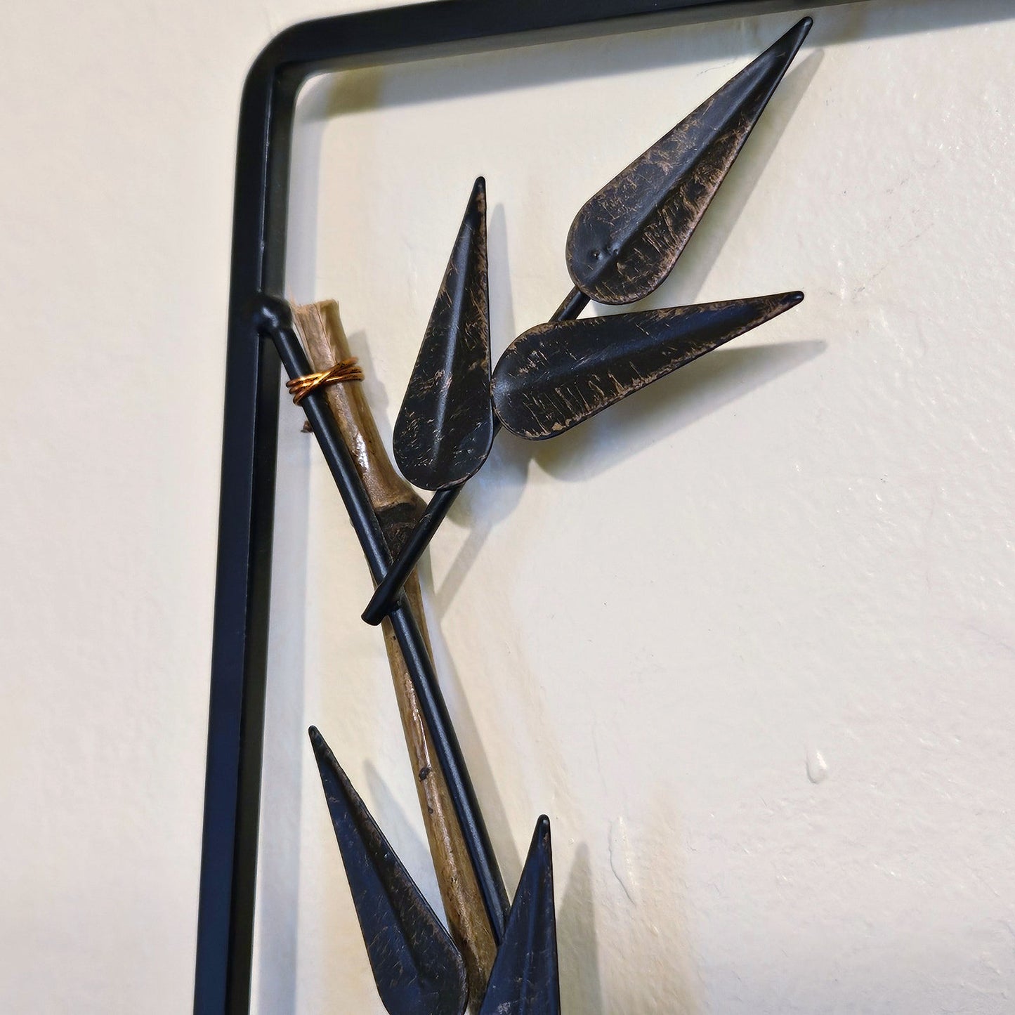 Vintage Bamboo & Metal Wall Candle Holder
