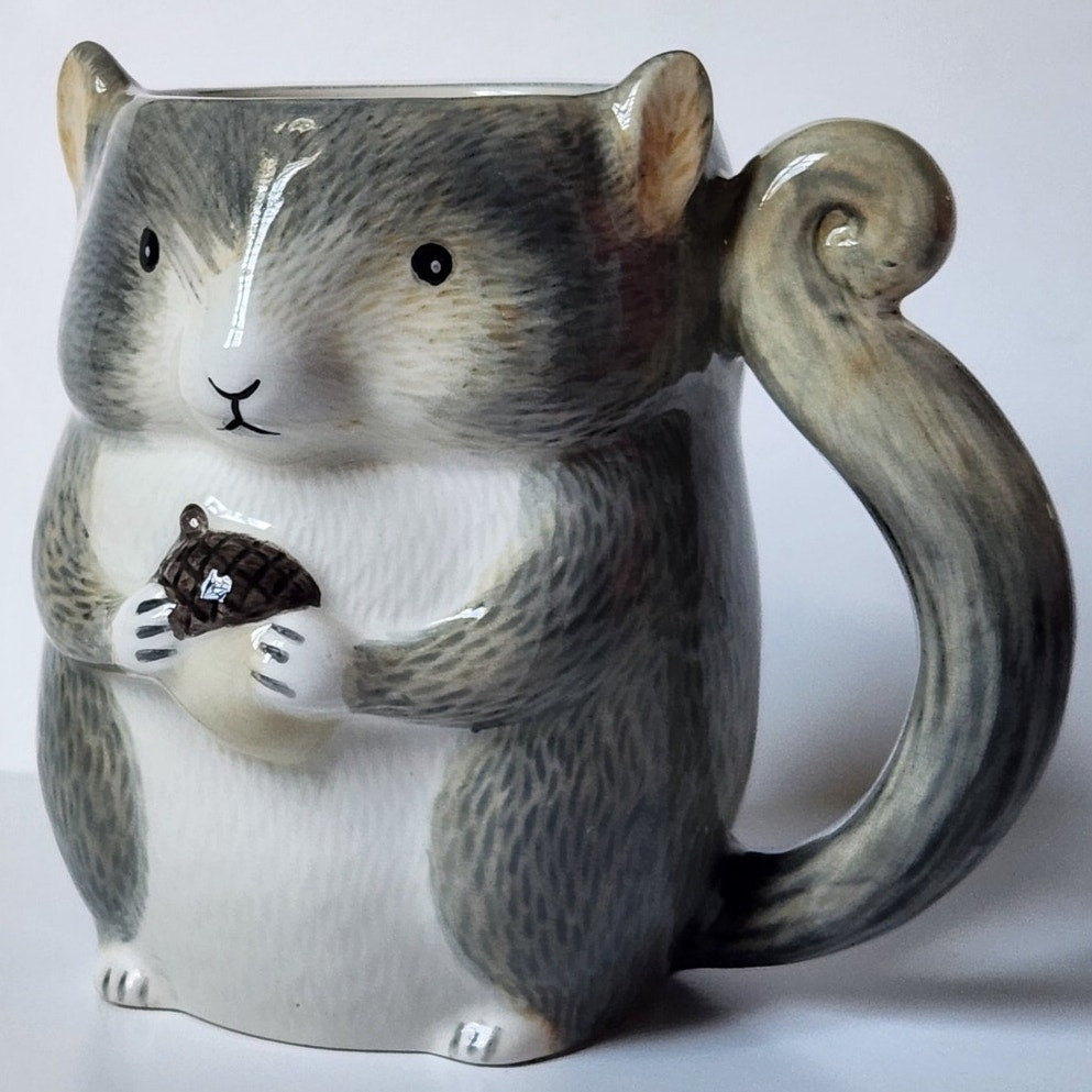 Ceramic Squirrel Mug with Tail Handle