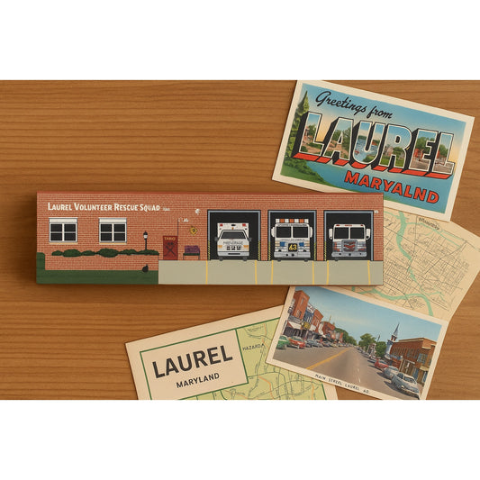 Cat’s Meow Village Laurel Volunteer Rescue Squad 2004 Shelf Sitter – Vintage Fire & Rescue Collectible Maryland | Home Decor