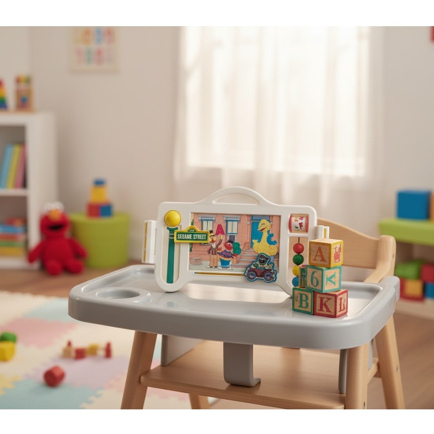 🧸 Vintage 1986 Sesame Street Reversible Activity Center & Food Tray by Muppets, Inc.