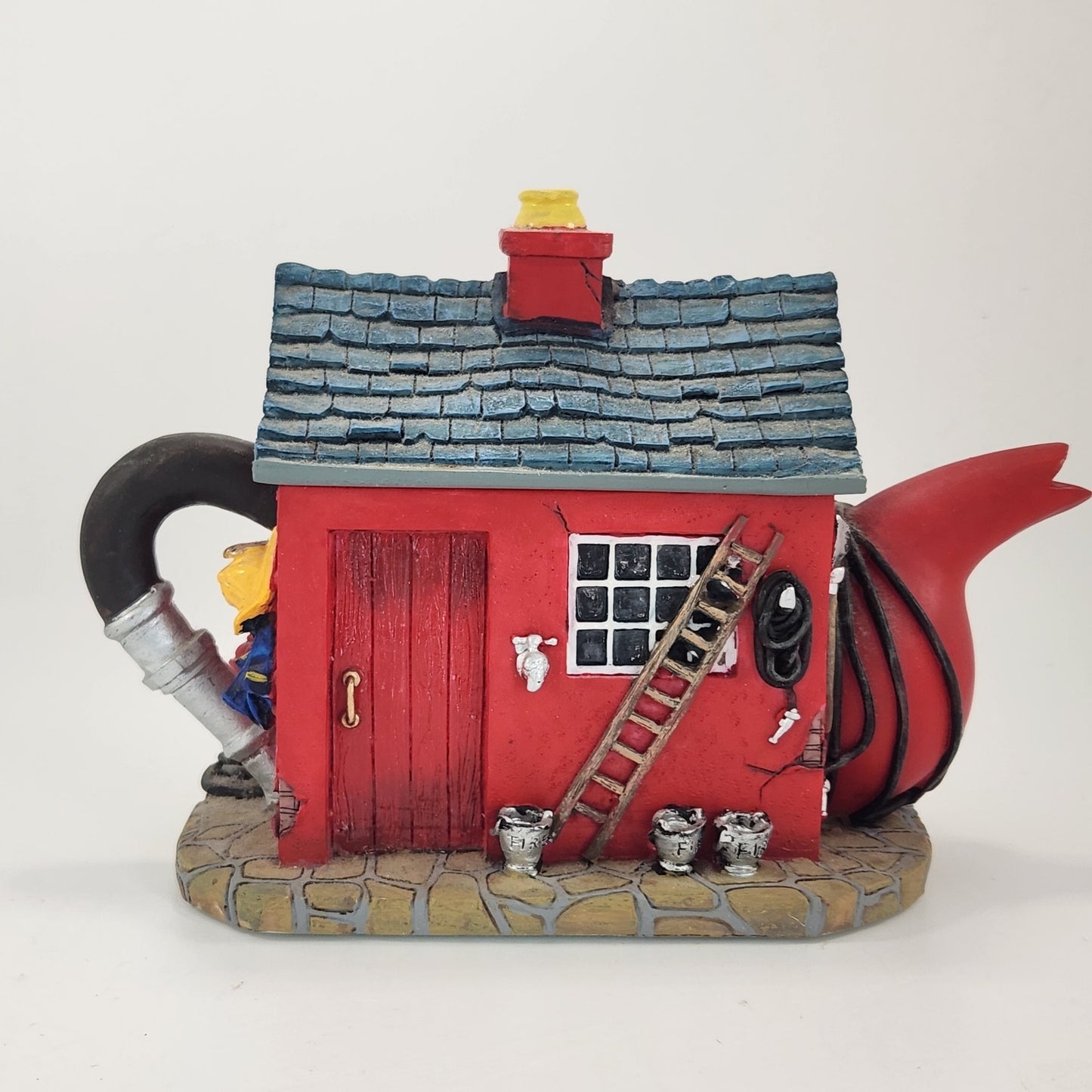 1990s Fire Station Teapot Trinket Box | Telltale Teapots | Ballykettle Ireland Collectible