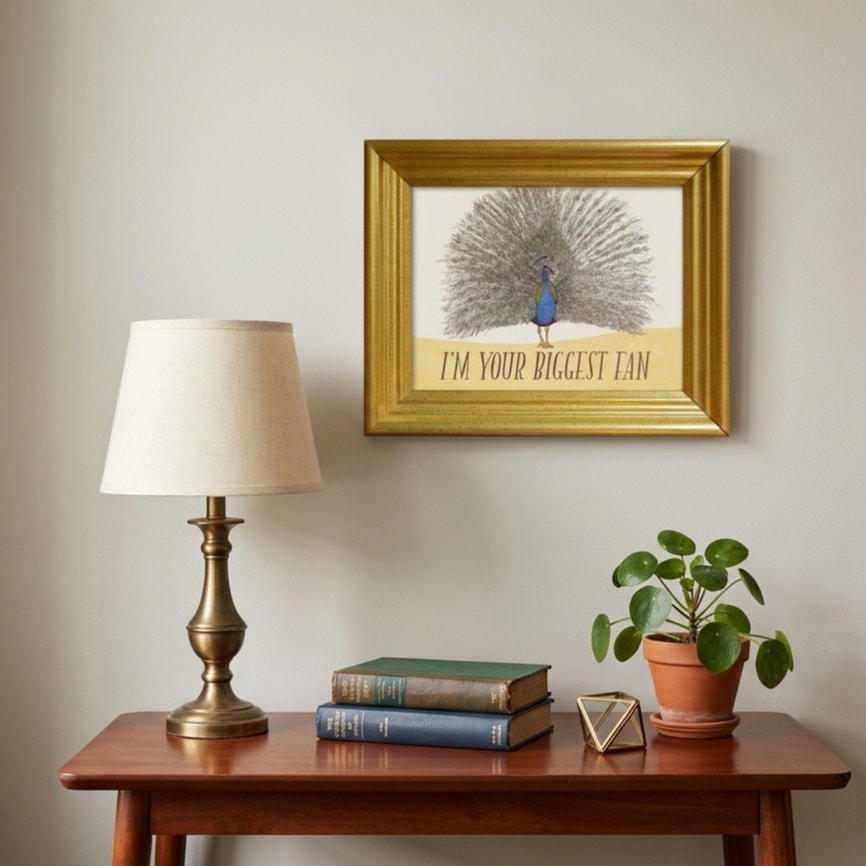I’m Your Biggest Fan! 4x6 Framed Peacock Print