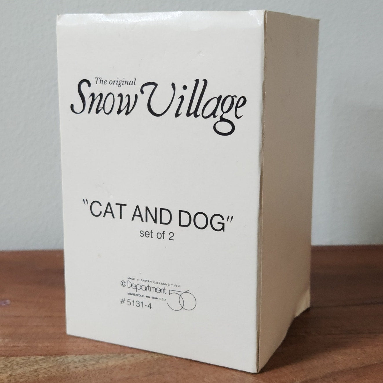 Department 56 Snow Village Cat and Dog Set of 2 | 1988 Christmas Figurines Boxed